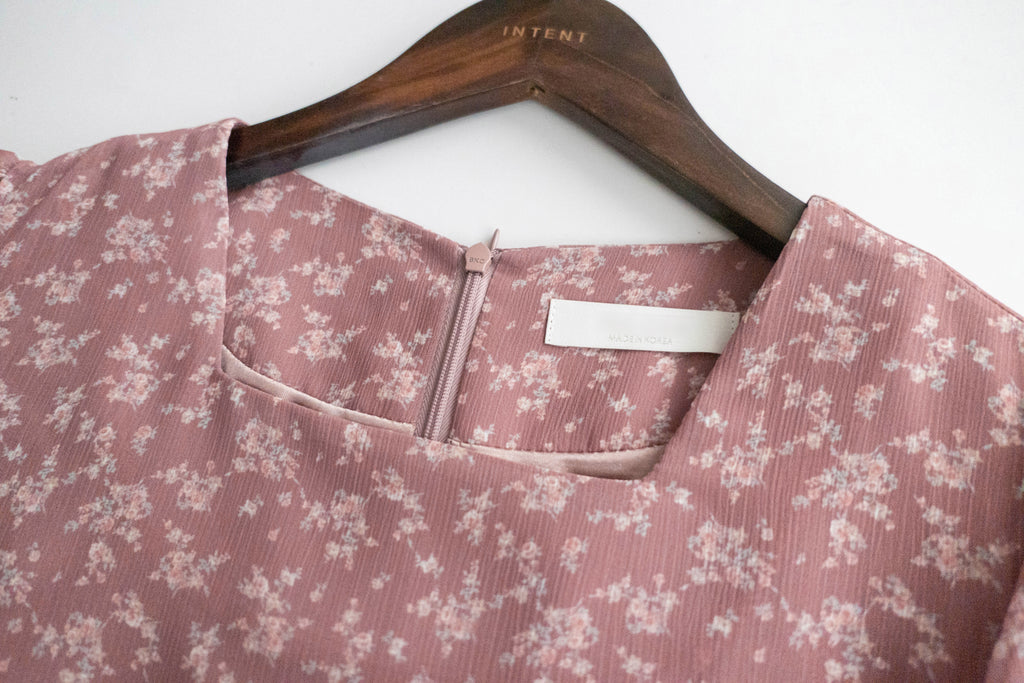 Garden Floral 輕盈方領雪紡碎花飄逸連身裙, Dress/ DS9349