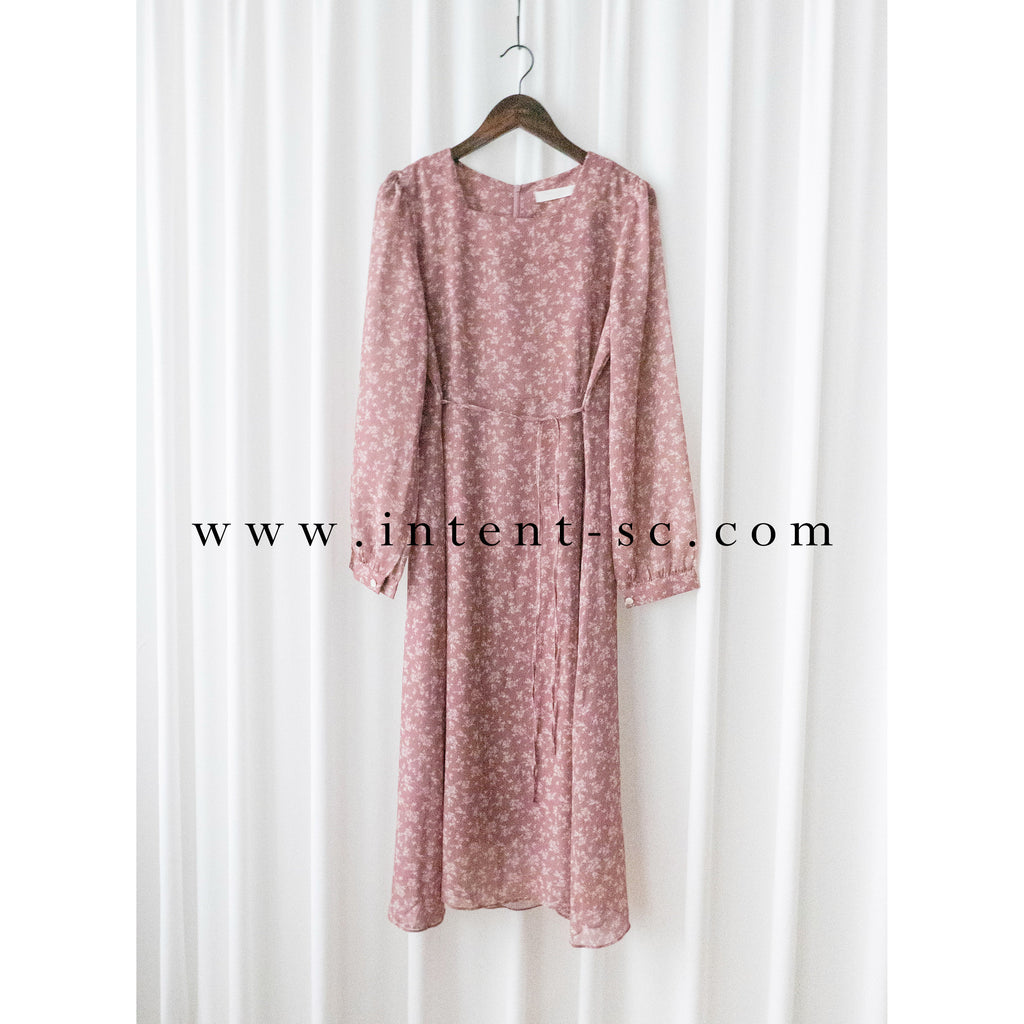 Garden Floral 輕盈方領雪紡碎花飄逸連身裙, Dress/ DS9349
