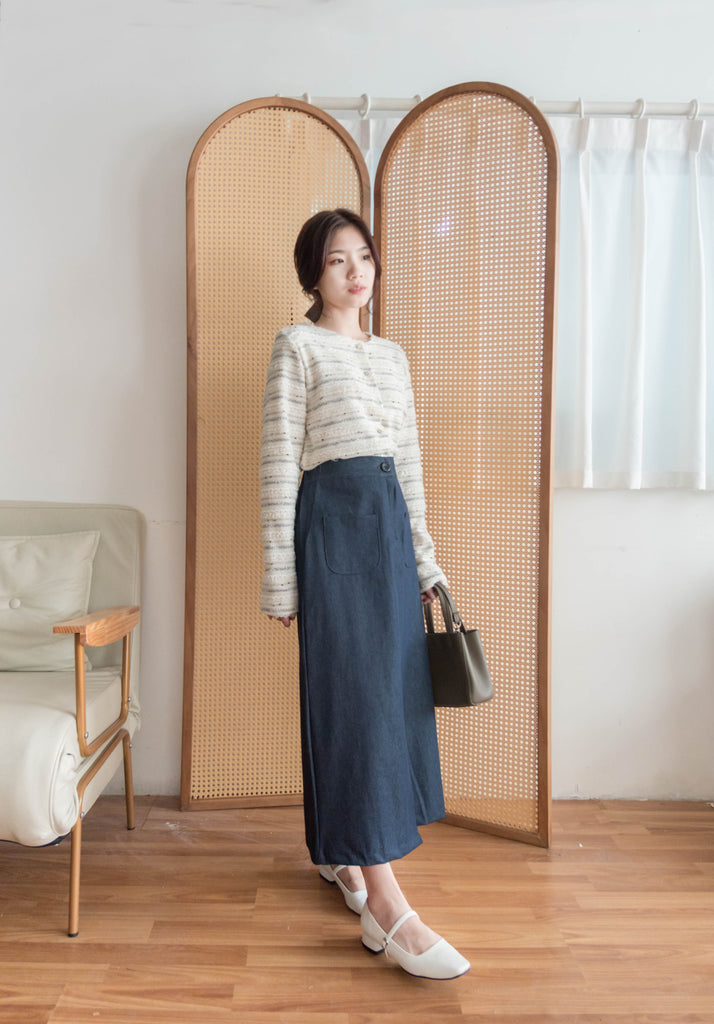 Knit Pattern 舒適織紋混色(白色Lace)合身上衣或外套, Top or Outer/ TP8910