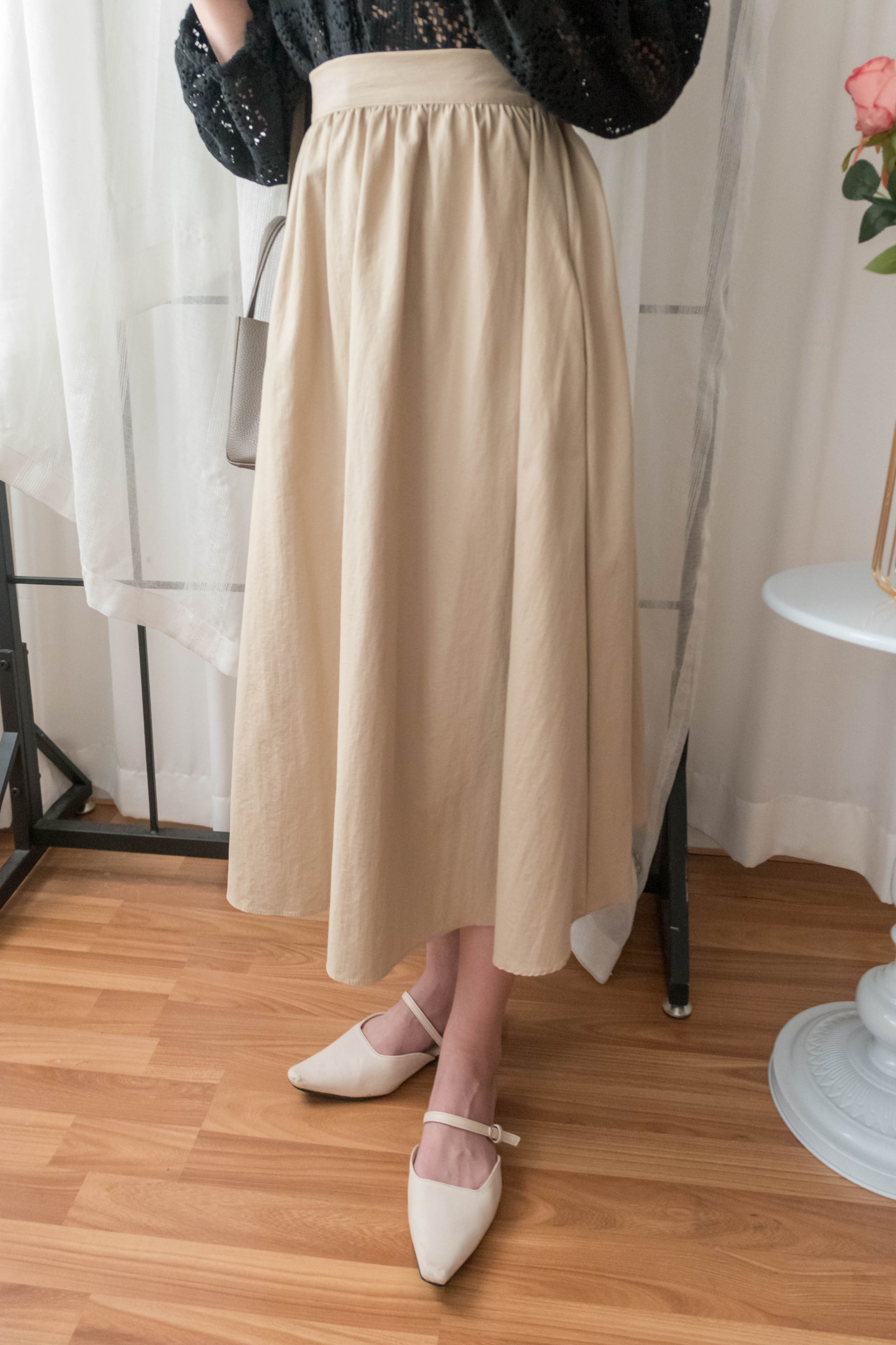 Flair 光澤質感微蓬蓬裙傘裙, Dress/ SK8753 (售完即止款)