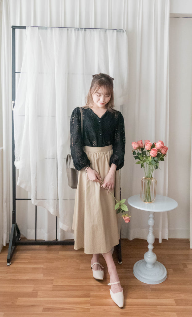 Flair 光澤質感微蓬蓬裙傘裙, Dress/ SK8753 (售完即止款)