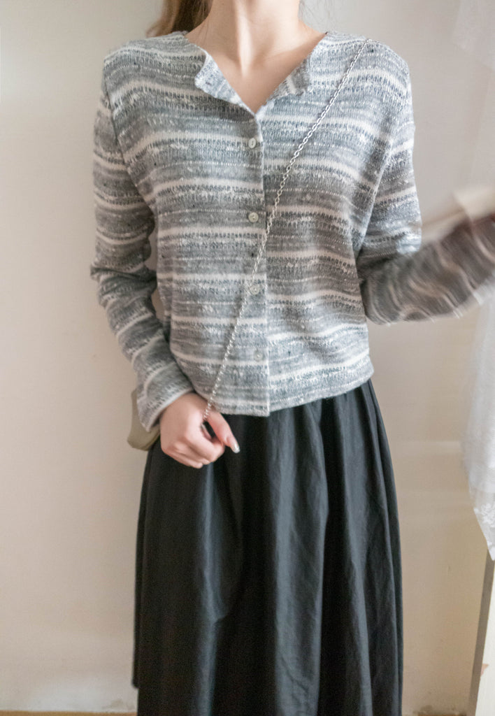 Knit Pattern 舒適織紋混色(白色Lace)合身上衣或外套, Top or Outer/ TP8910