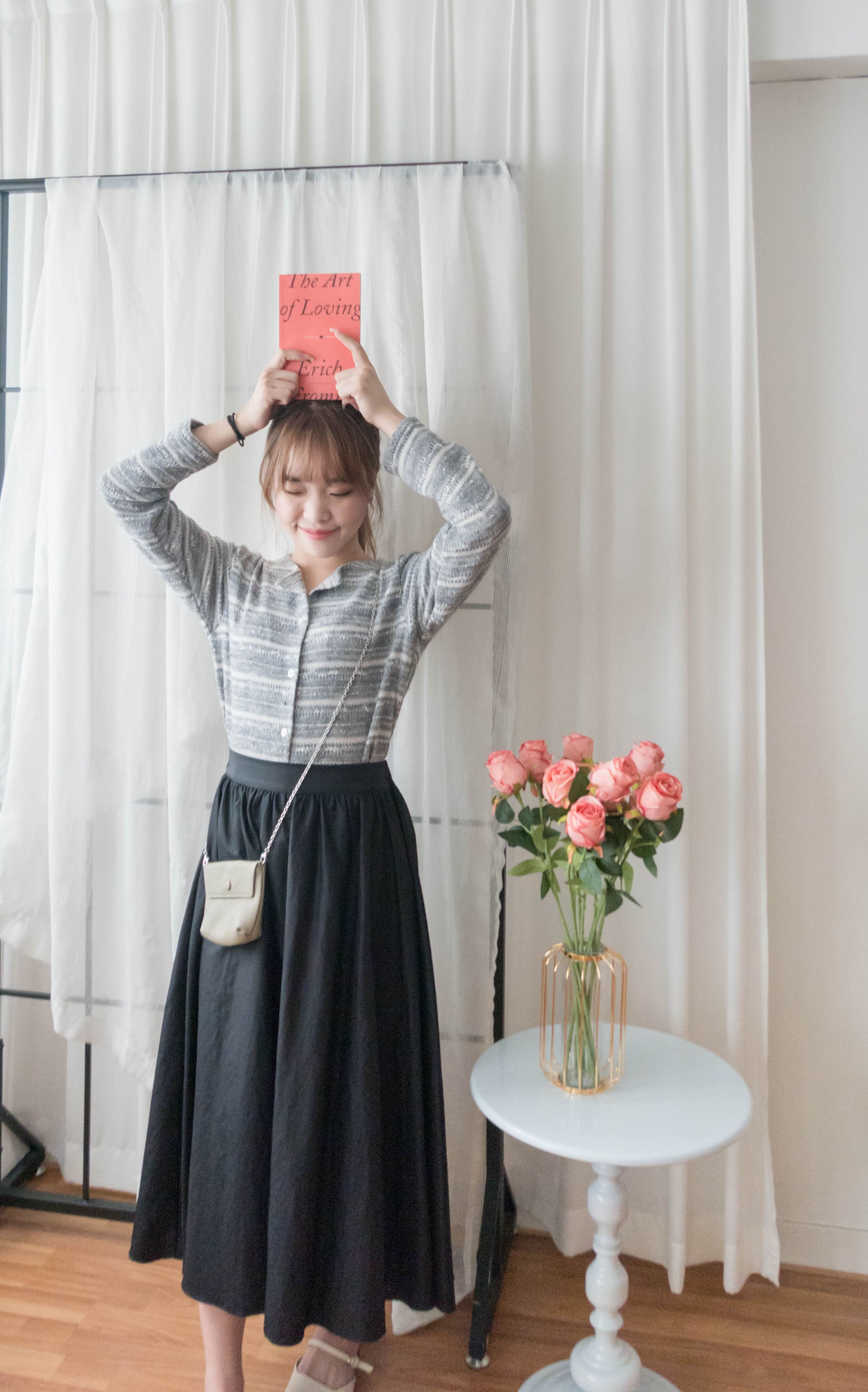Knit Pattern 舒適織紋混色(白色Lace)合身上衣或外套, Top or Outer/ TP8910