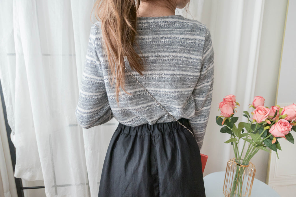 Knit Pattern 舒適織紋混色(白色Lace)合身上衣或外套, Top or Outer/ TP8910