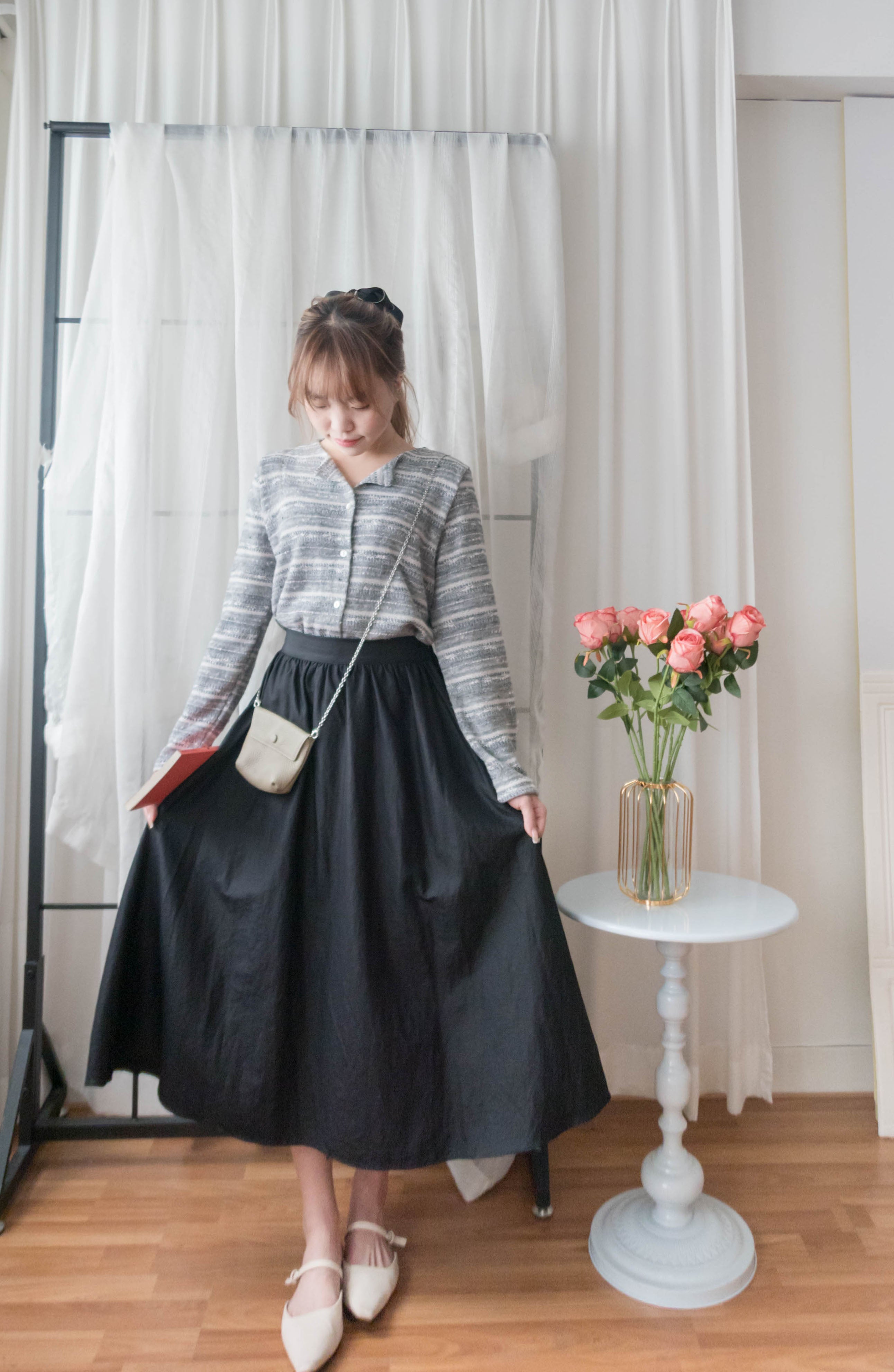 Knit Pattern 舒適織紋混色(白色Lace)合身上衣或外套, Top or Outer/ TP8910
