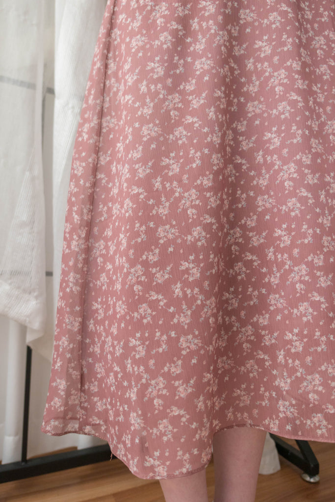 Garden Floral 輕盈方領雪紡碎花飄逸連身裙, Dress/ DS9349