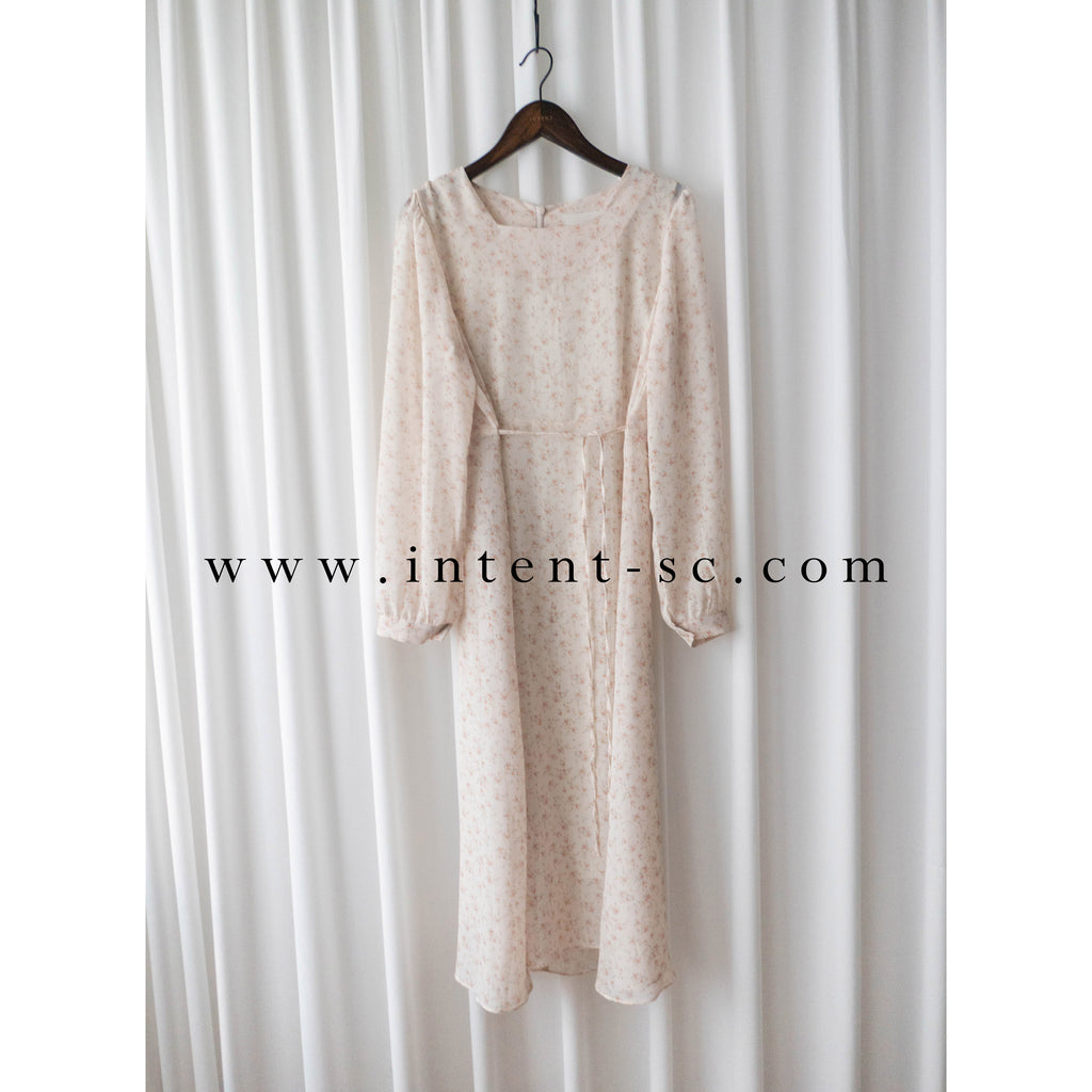 Garden Floral 輕盈方領雪紡碎花飄逸連身裙, Dress/ DS9349