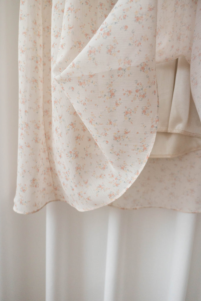 Garden Floral 輕盈方領雪紡碎花飄逸連身裙, Dress/ DS9349