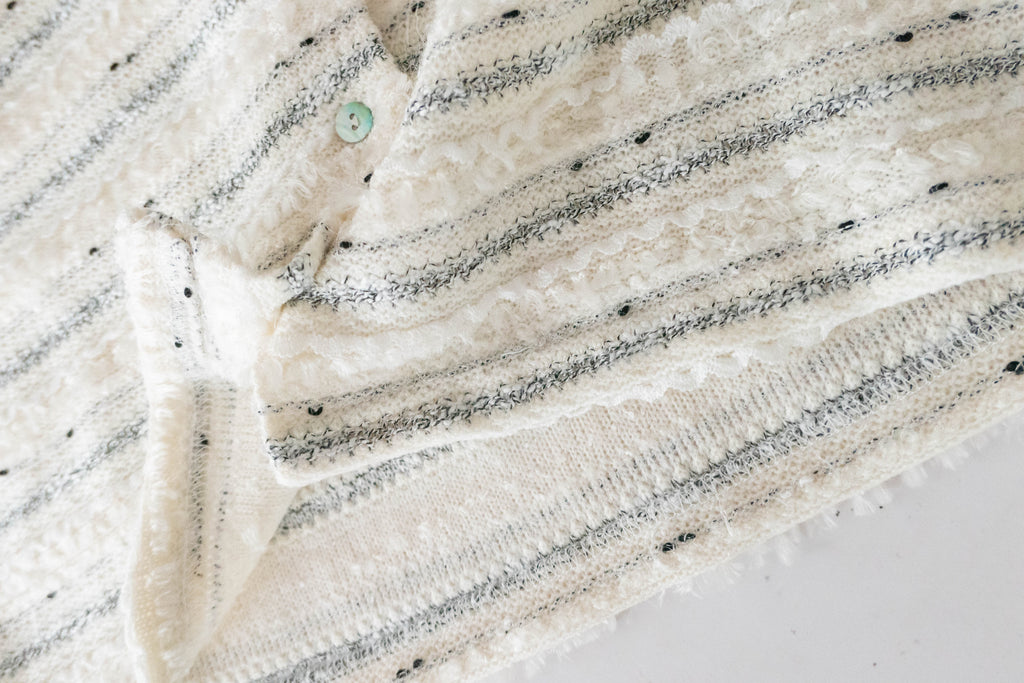 Knit Pattern 舒適織紋混色(白色Lace)合身上衣或外套, Top or Outer/ TP8910