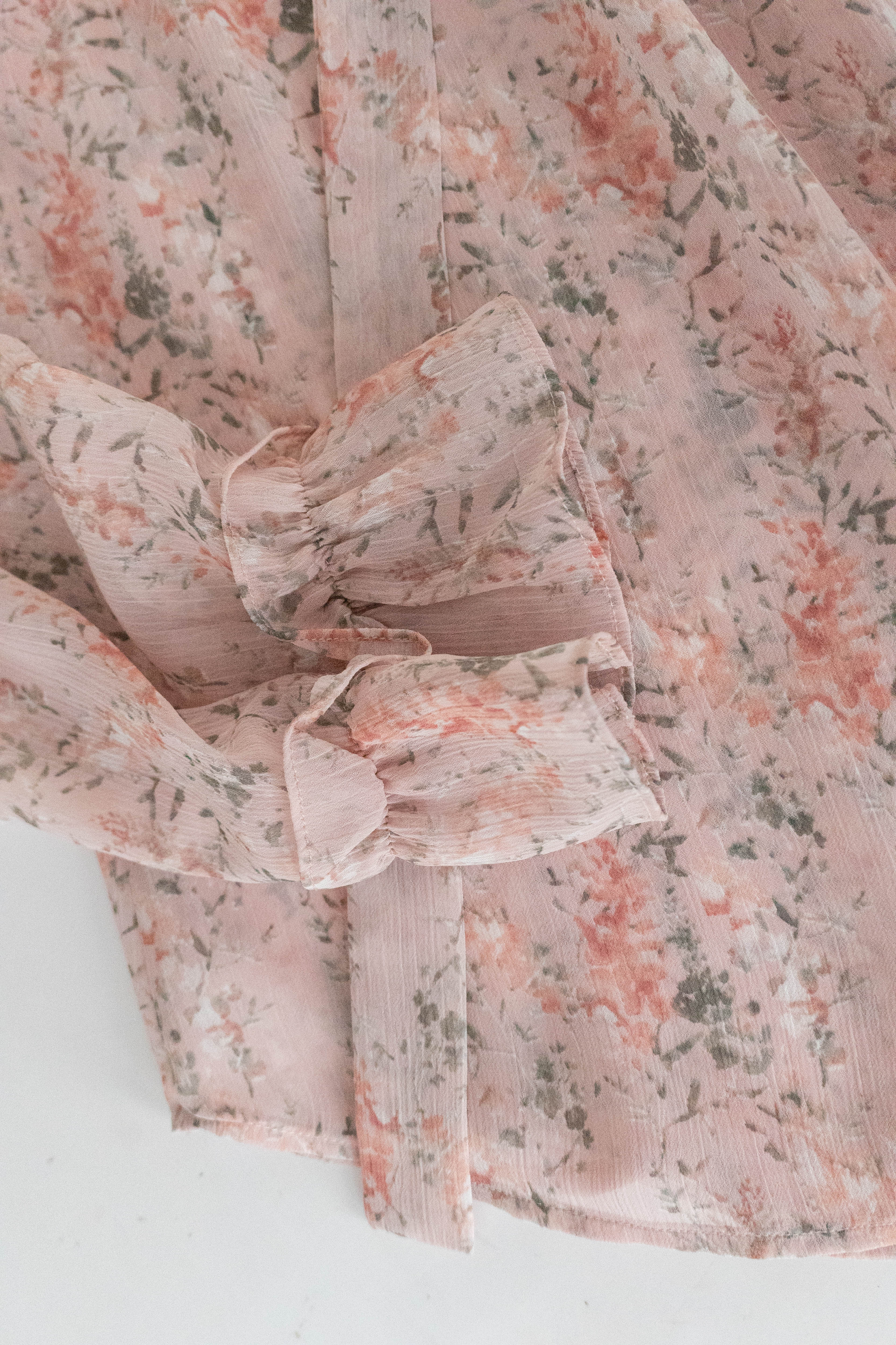 Soft Pink 氧氣感微粉色印花雪紡上衣, Blouse/ BU8976