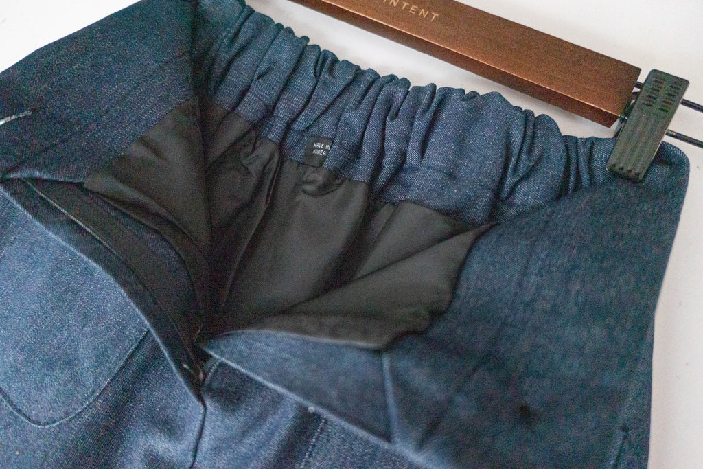 Denim 雙口袋牛仔色前開叉H形裙, Dress/ SK8749