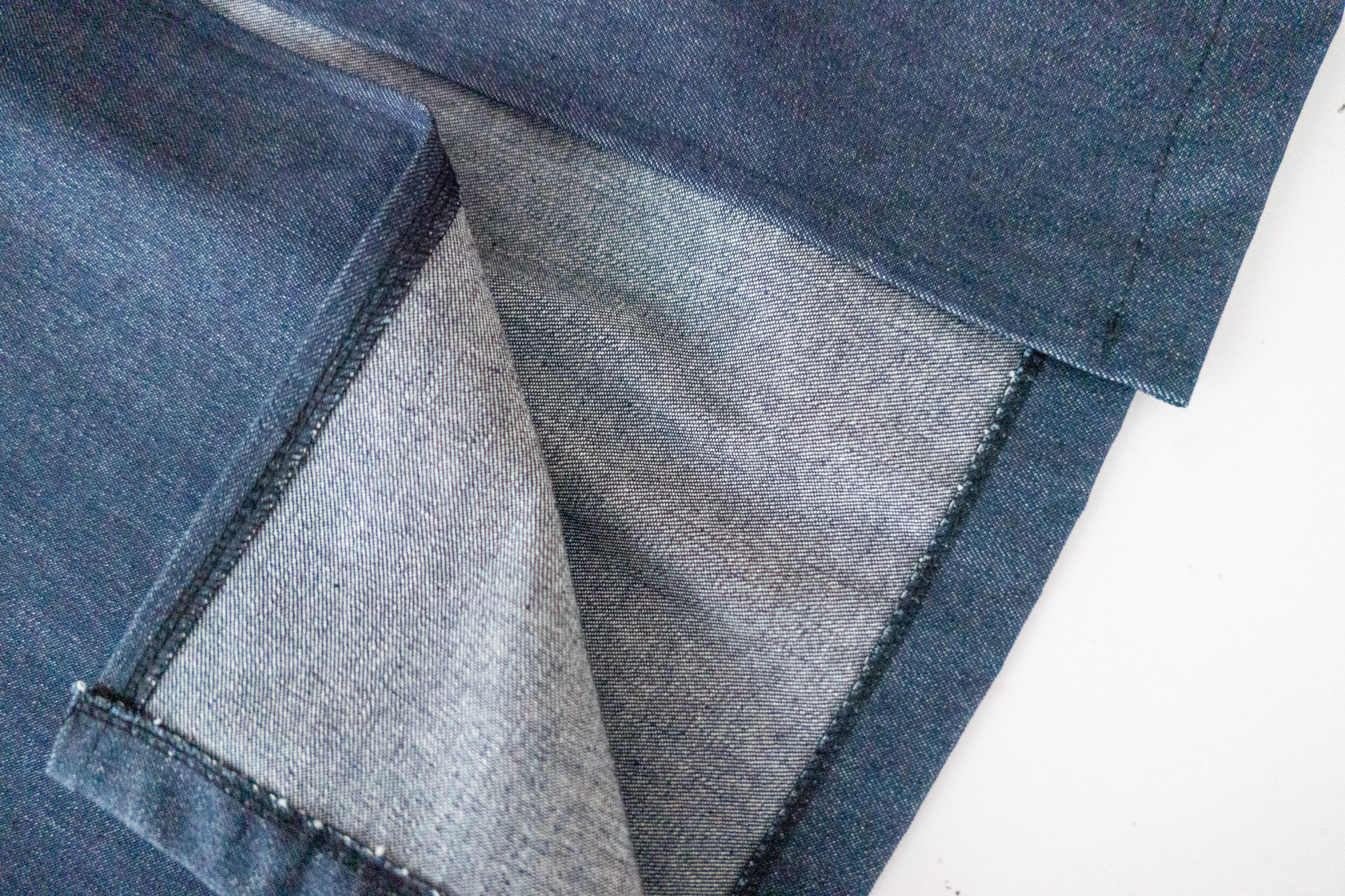 Denim 雙口袋牛仔色前開叉H形裙, Dress/ SK8749