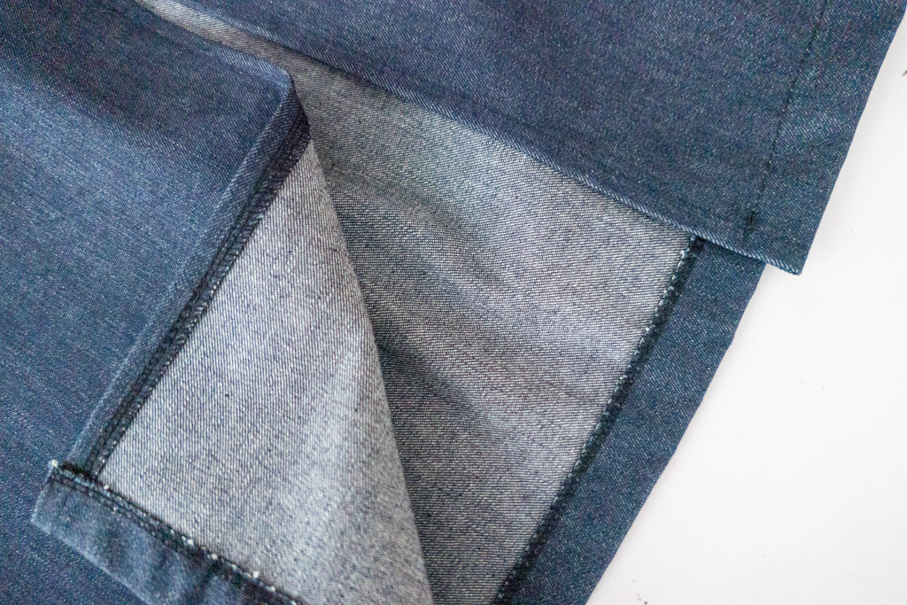 Denim 雙口袋牛仔色前開叉H形裙, Dress/ SK8749