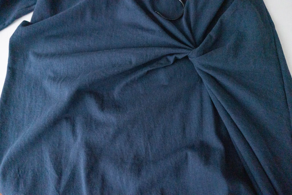 Navy Twist 深藍色側扭紋舒適棉質連身裙, Dress/ DS9356