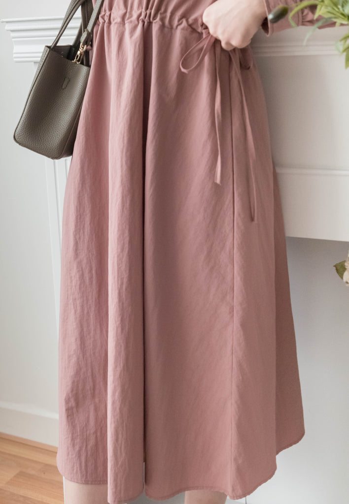 Border Ribbon 車線設計腰側蝴蝶修腰顯瘦連身裙, Dress/ DS9362