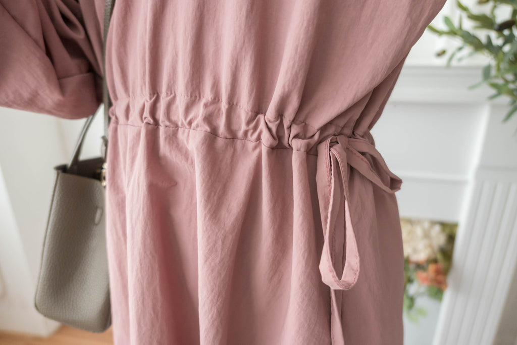 Border Ribbon 車線設計腰側蝴蝶修腰顯瘦連身裙, Dress/ DS9362