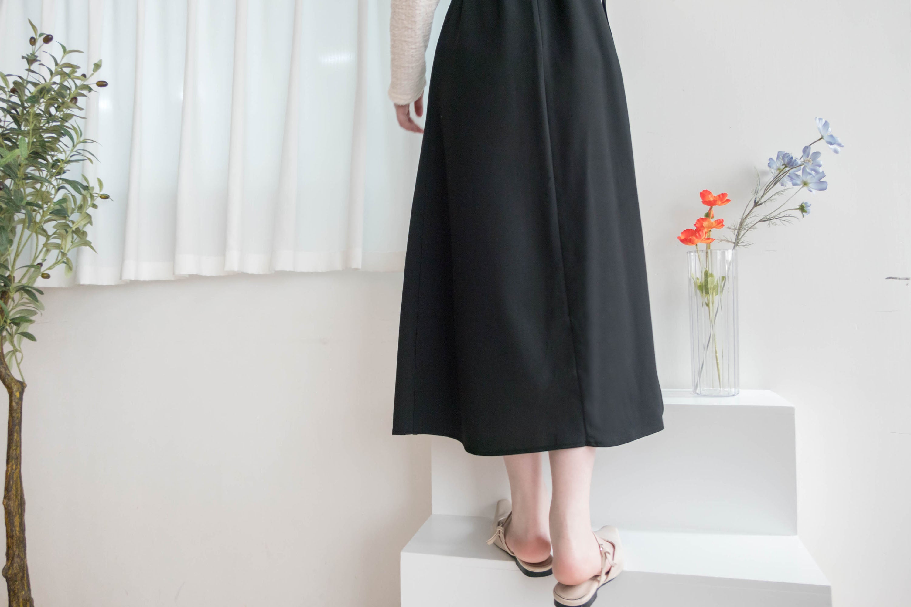 Jasmine Pleated 不經意的氣質V領雪紡前百褶飄飄背心裙, Dress/ DS9363