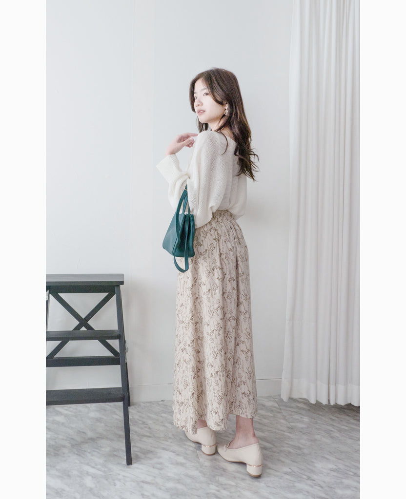 Wheat 象牙色小麥圖案溫柔飄逸, Skirt/ SK8755