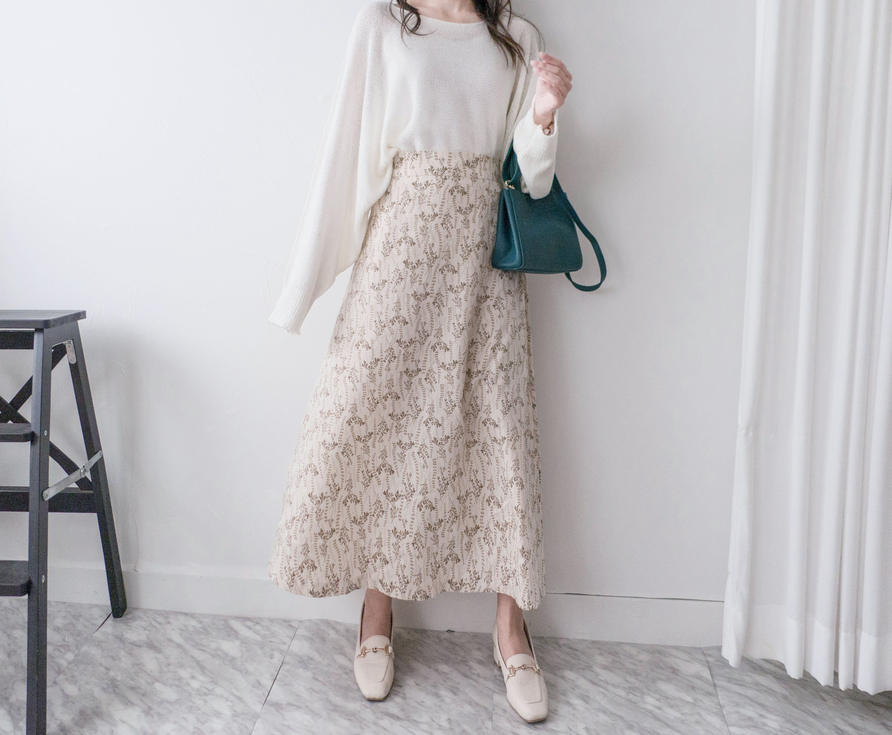 Wheat 象牙色小麥圖案溫柔飄逸, Skirt/ SK8755