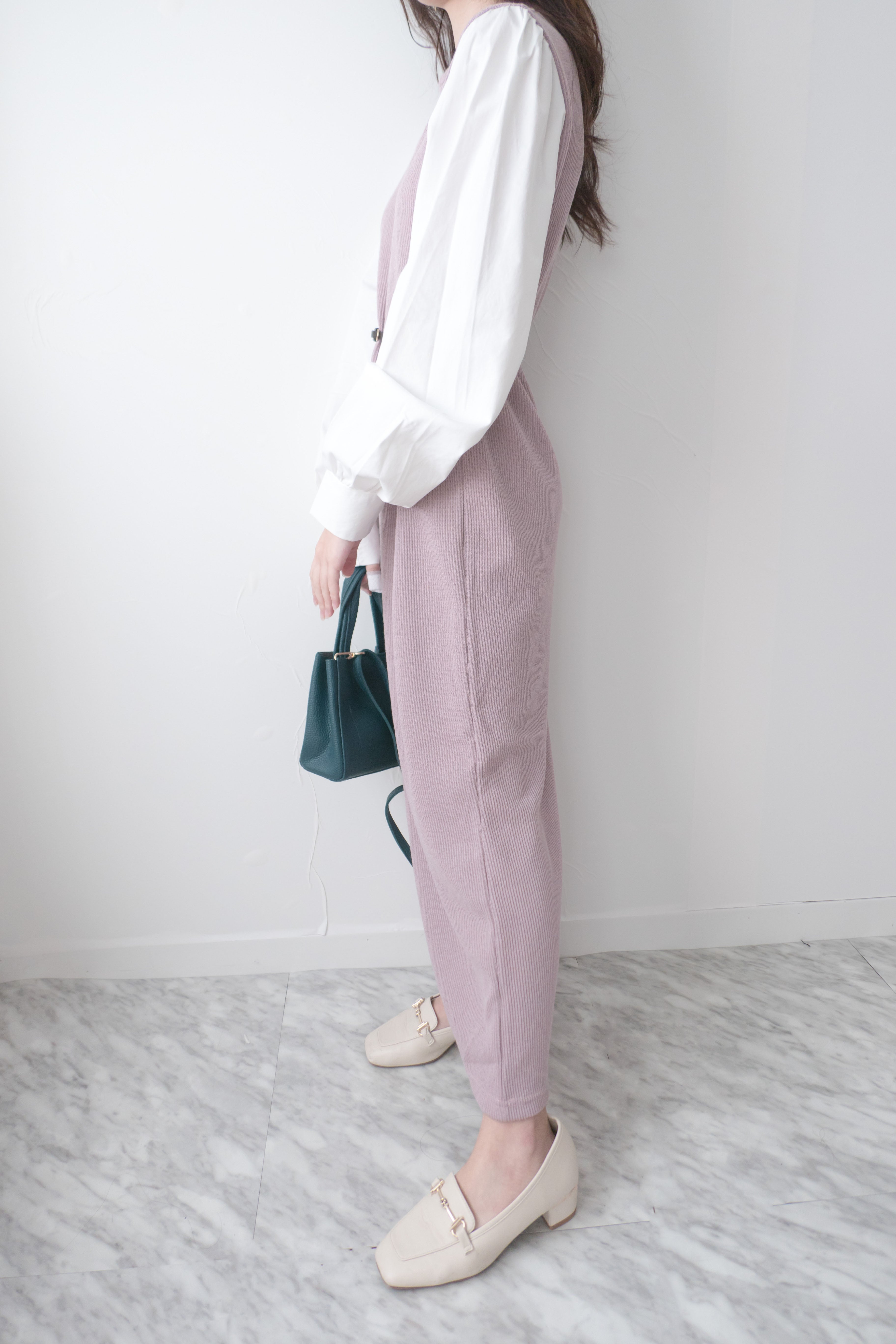 Lady Shirt 粉色假兩件恤衫手袖(連腰帶黑或啡隨機), Dress/ DS9359