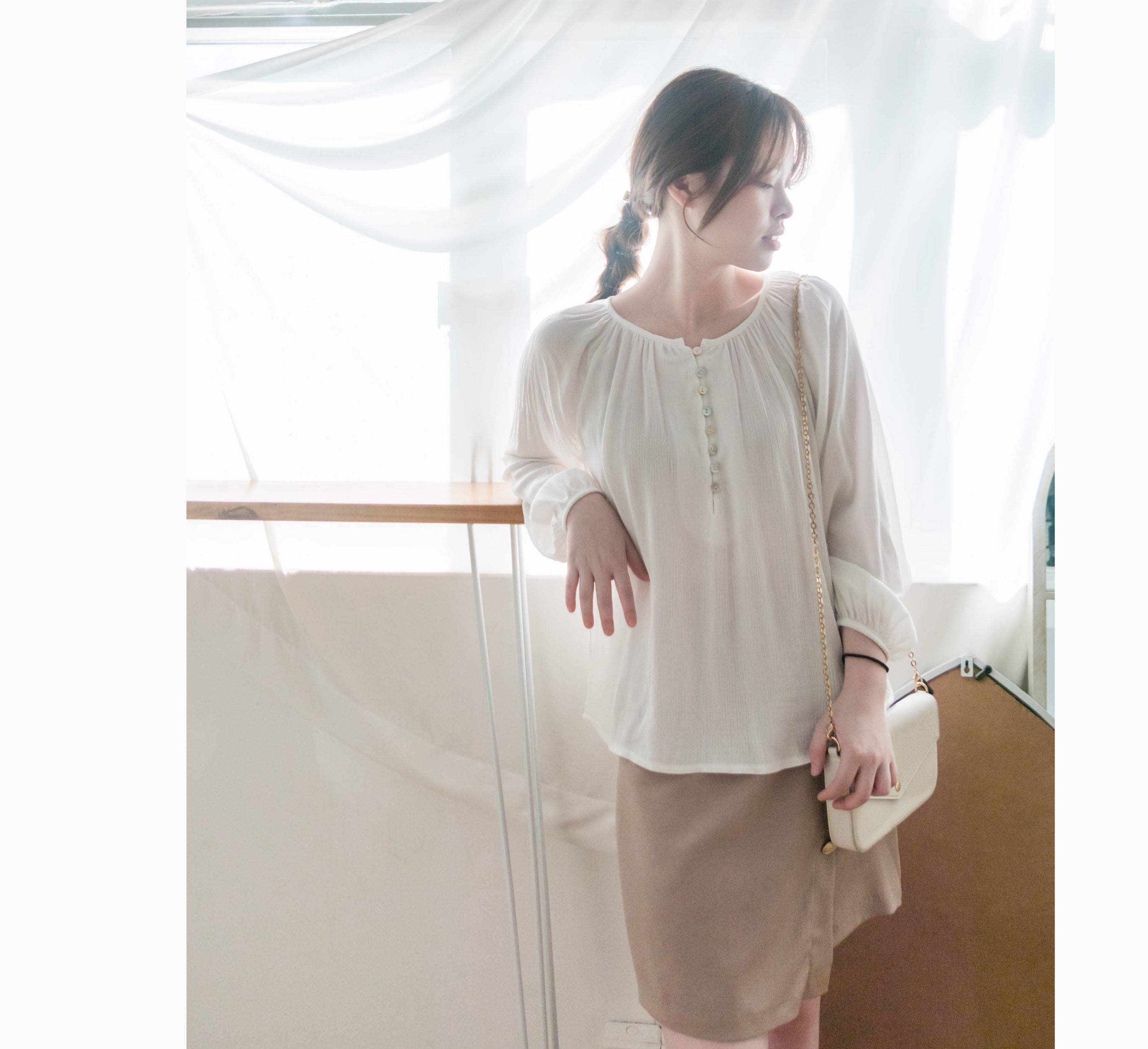 Fairy White 輕盈仙氣純白傘上衣, Blouse/ BU8984
