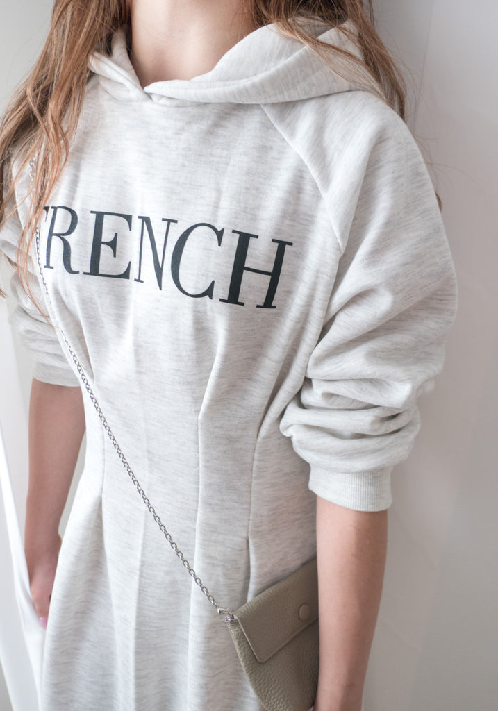 FRENCH HOODIES 舒適全彈性顯瘦修腰衛衣連身裙, Dress/ DS9367