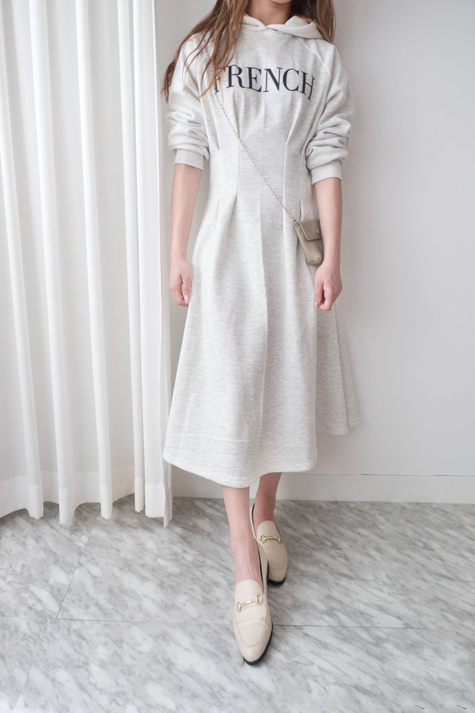 FRENCH HOODIES 舒適全彈性顯瘦修腰衛衣連身裙, Dress/ DS9367