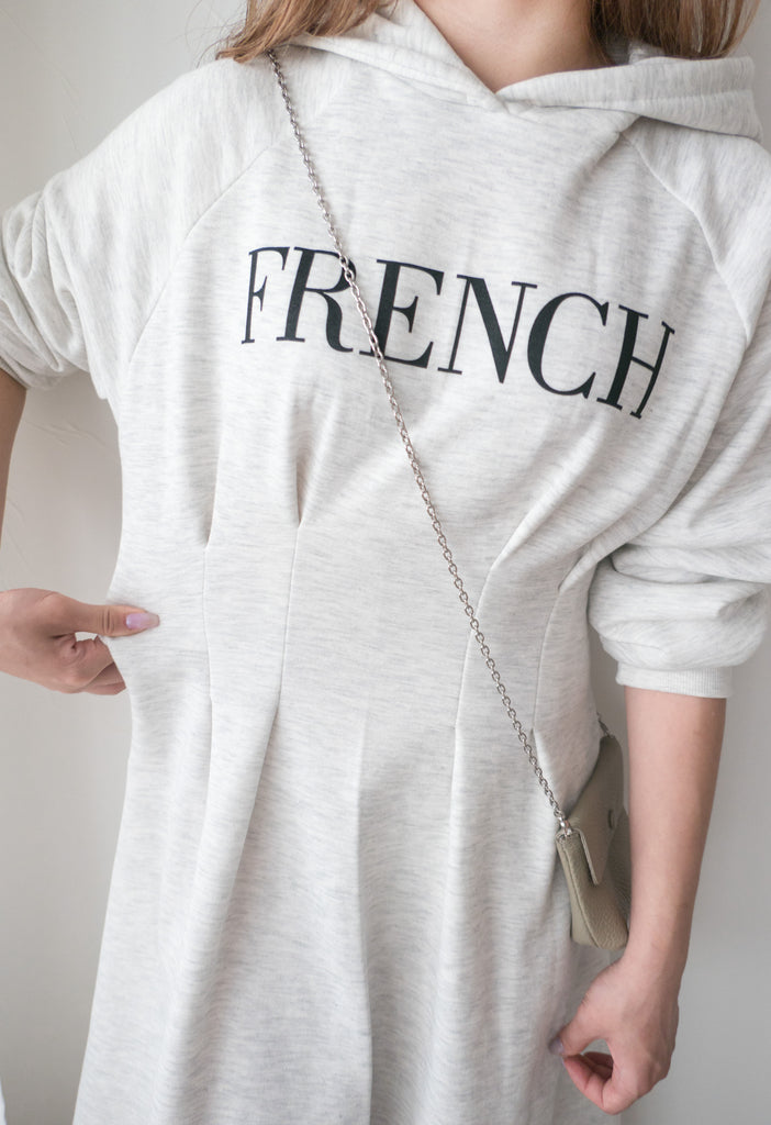 FRENCH HOODIES 舒適全彈性顯瘦修腰衛衣連身裙, Dress/ DS9367
