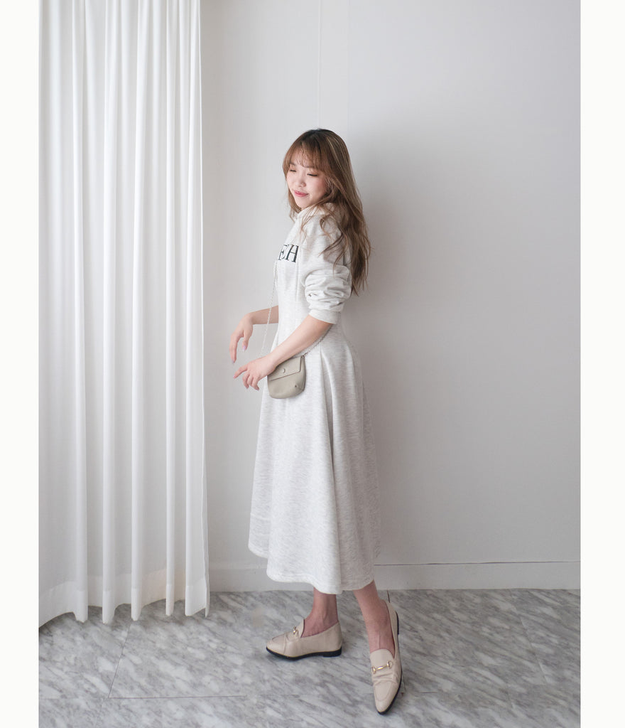 FRENCH HOODIES 舒適全彈性顯瘦修腰衛衣連身裙, Dress/ DS9367
