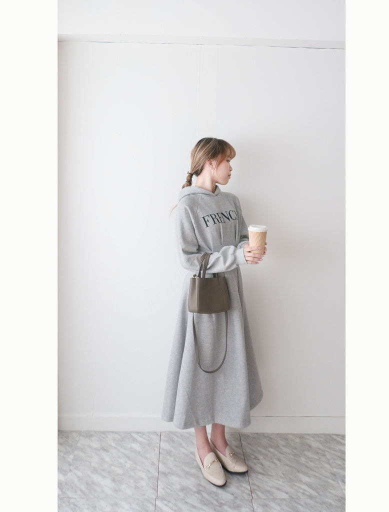 FRENCH HOODIES 舒適全彈性顯瘦修腰衛衣連身裙, Dress/ DS9367