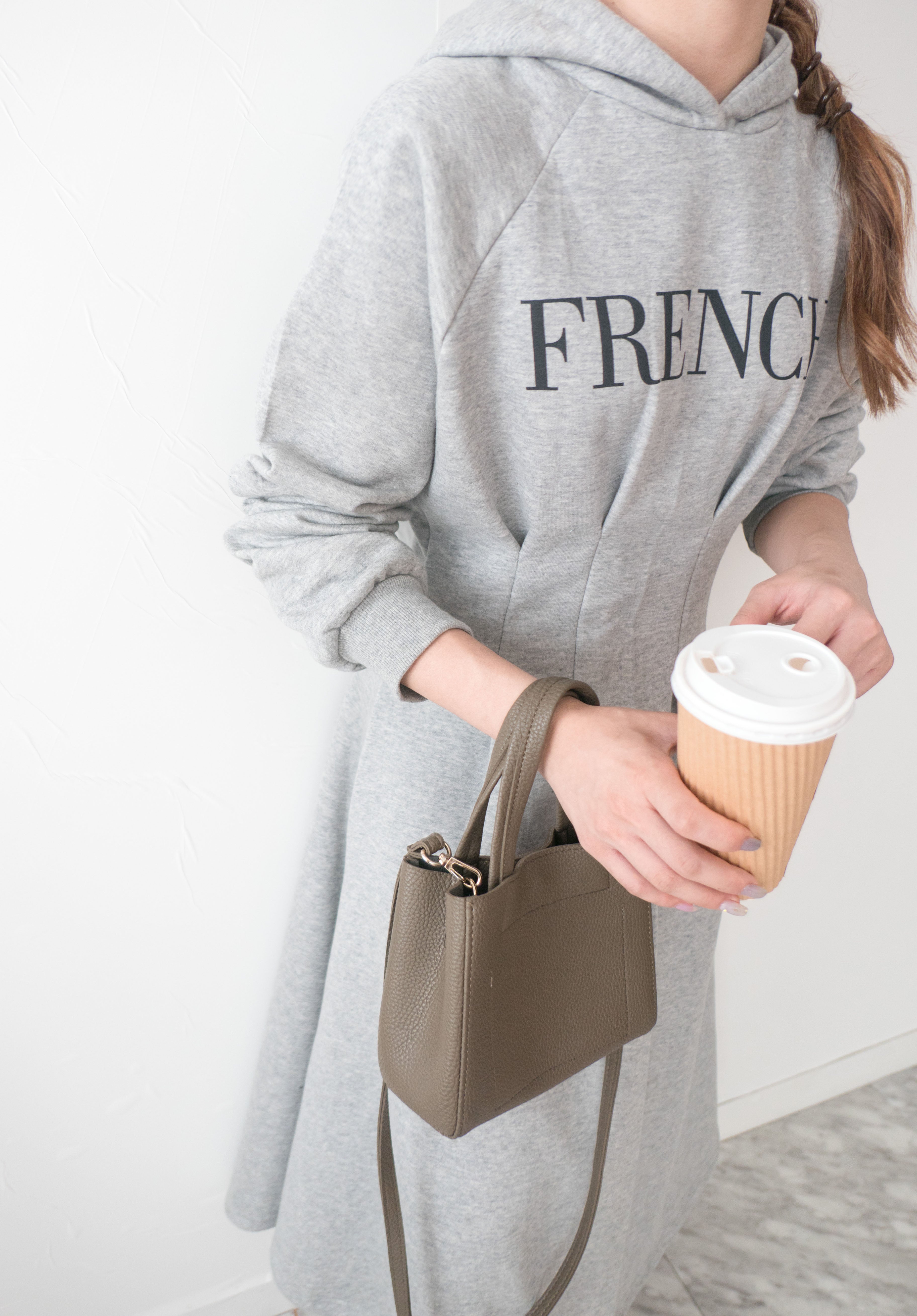FRENCH HOODIES 舒適全彈性顯瘦修腰衛衣連身裙, Dress/ DS9367