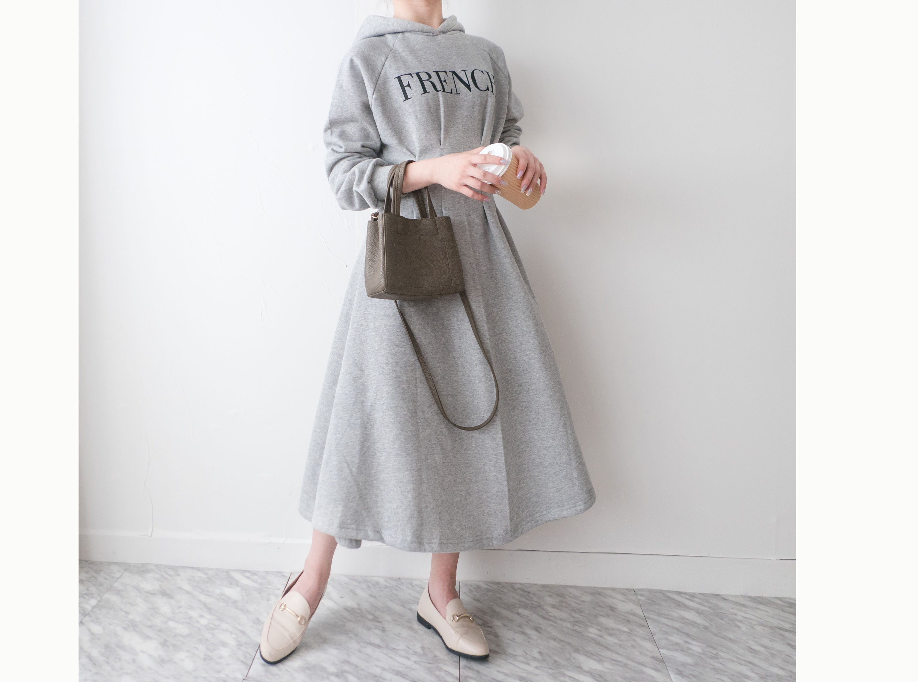 FRENCH HOODIES 舒適全彈性顯瘦修腰衛衣連身裙, Dress/ DS9367