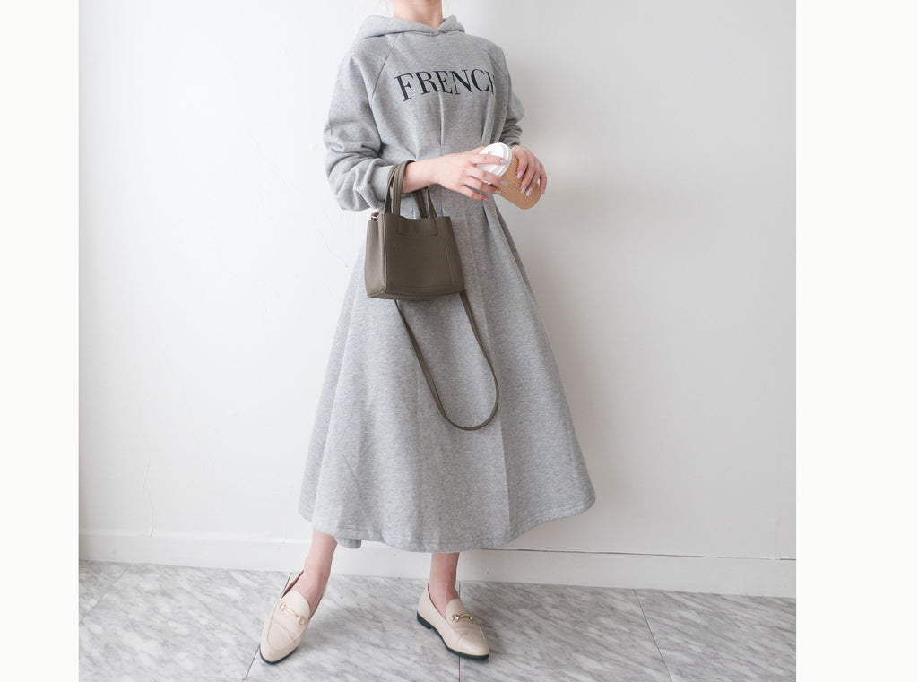 FRENCH HOODIES 舒適全彈性顯瘦修腰衛衣連身裙, Dress/ DS9367