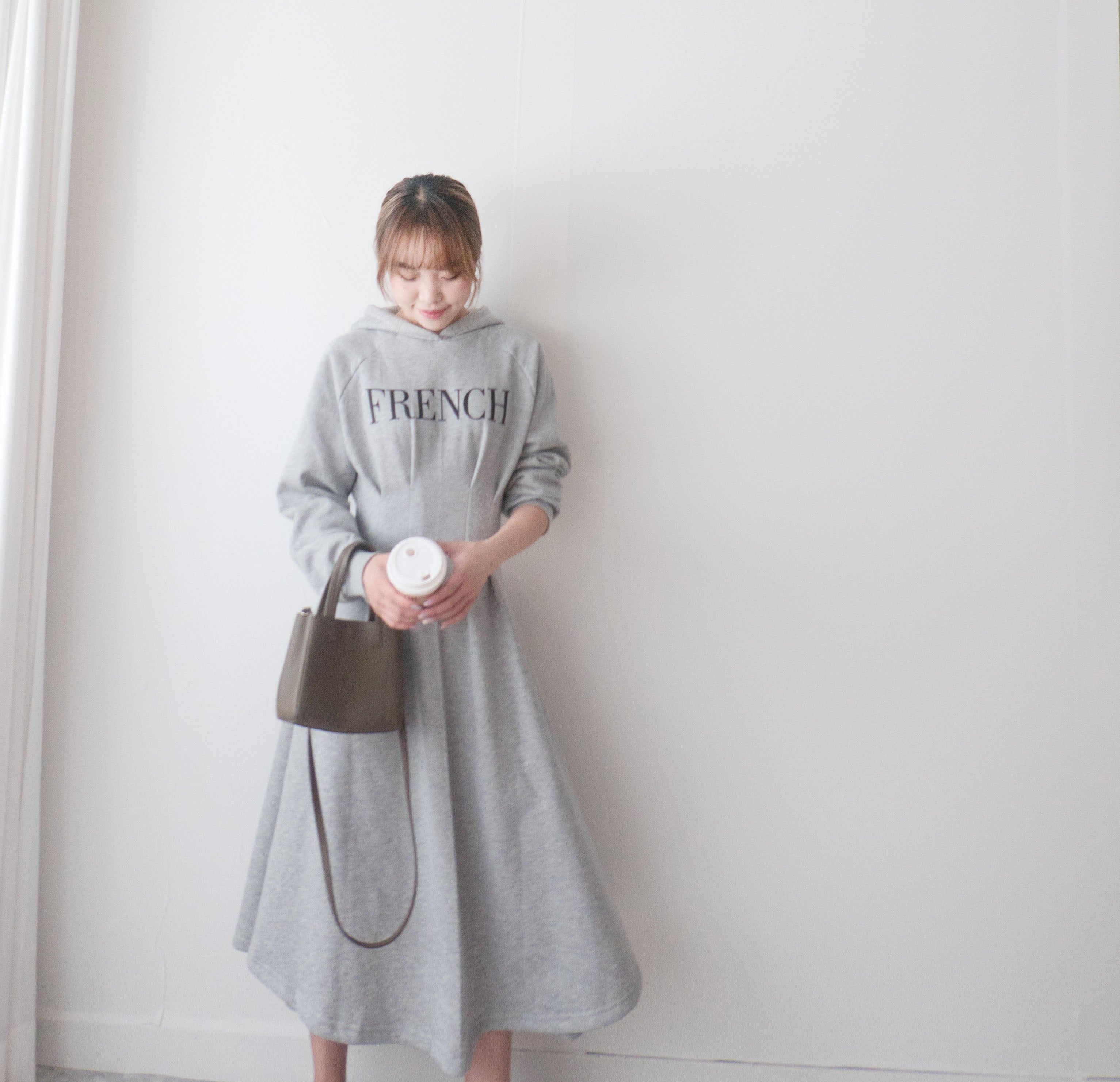 FRENCH HOODIES 舒適全彈性顯瘦修腰衛衣連身裙, Dress/ DS9367