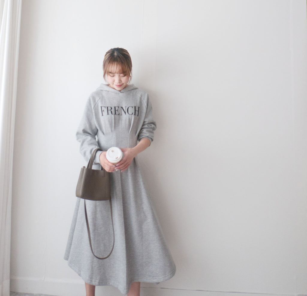 FRENCH HOODIES 舒適全彈性顯瘦修腰衛衣連身裙, Dress/ DS9367