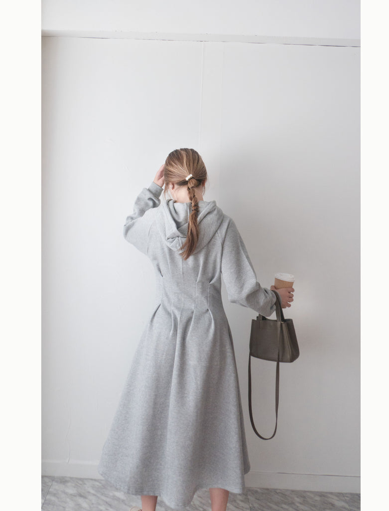 FRENCH HOODIES 舒適全彈性顯瘦修腰衛衣連身裙, Dress/ DS9367