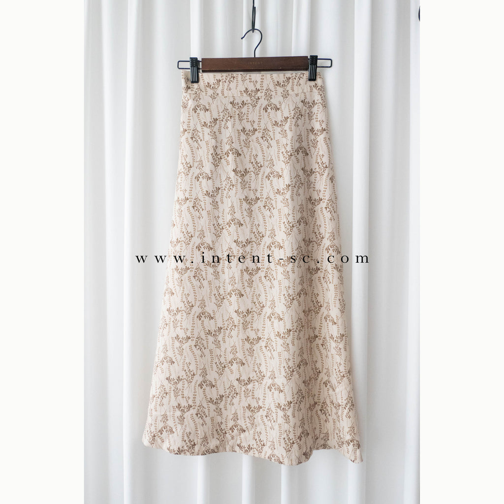 Wheat 象牙色小麥圖案溫柔飄逸, Skirt/ SK8755