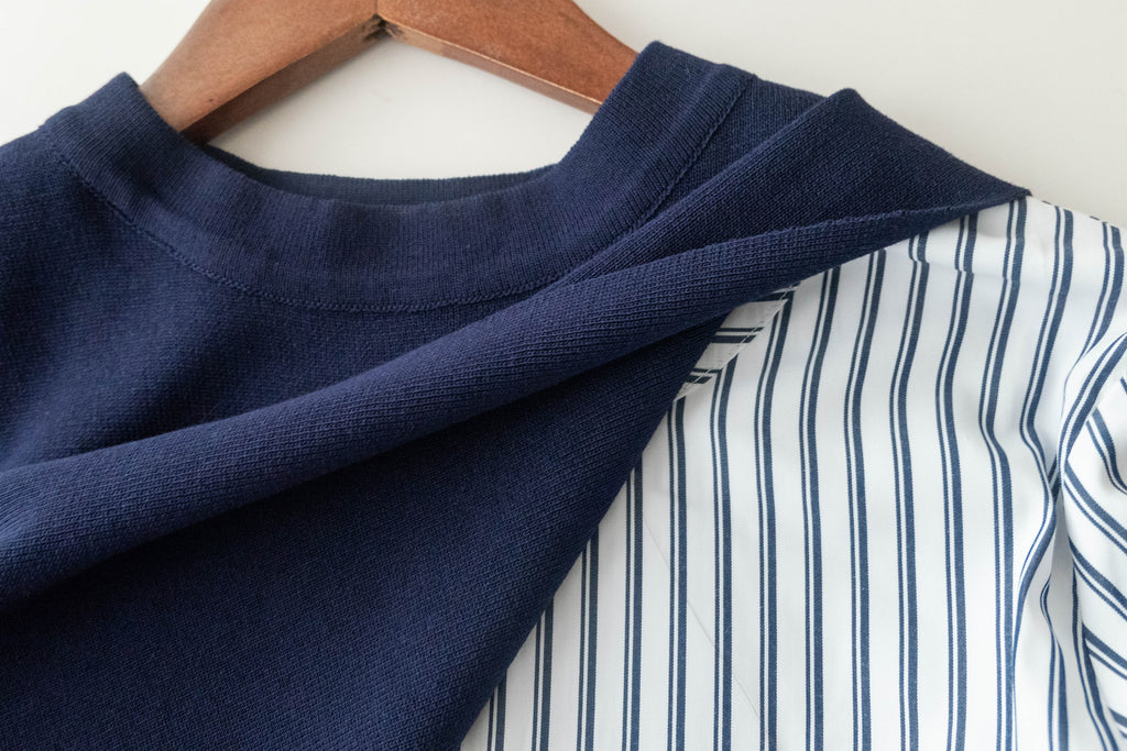 Stripe Cardigan 多重著法側百褶連腰帶背心兩件套, Set/ TP8915