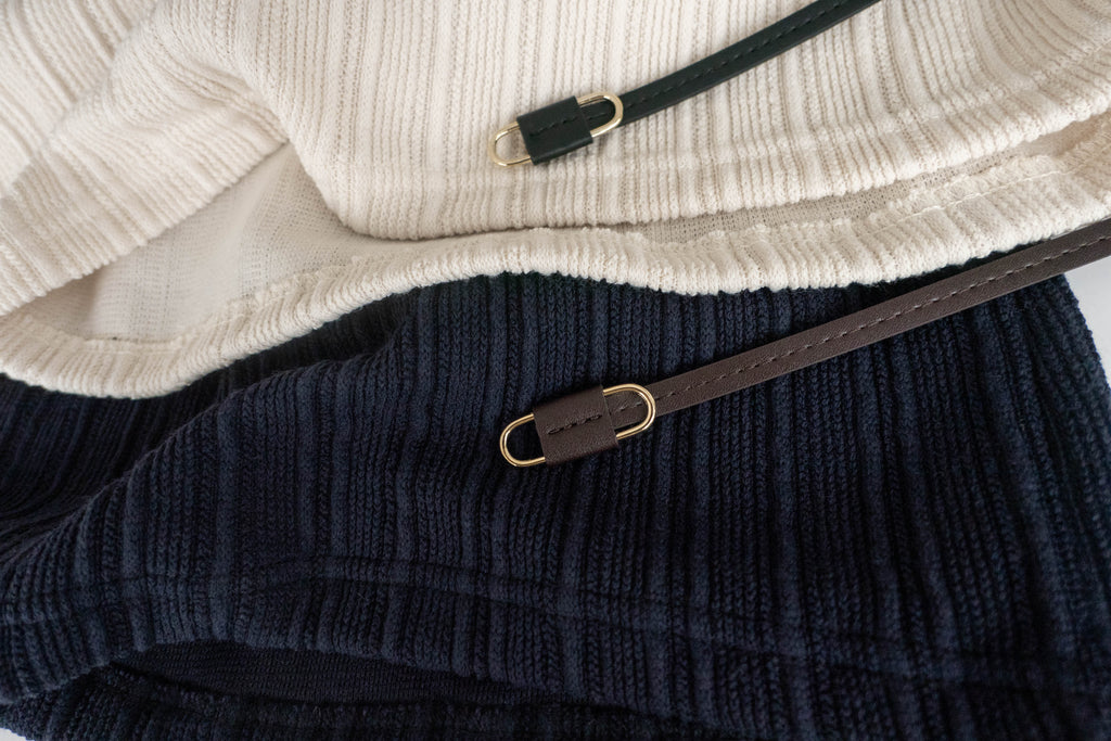 Stripe Shirt 氣質寬鬆小高領背心拼條紋手袖(連腰帶) , Dress/ DS9360
