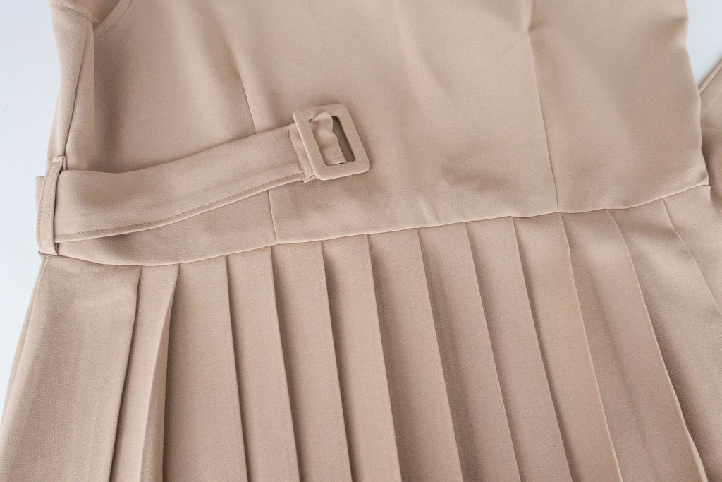 Jasmine Pleated 不經意的氣質V領雪紡前百褶飄飄背心裙, Dress/ DS9363