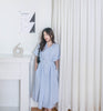 Blue Stripe 直條紋恤衫後蝴蝶口袋連身裙, Dress/ DS9527