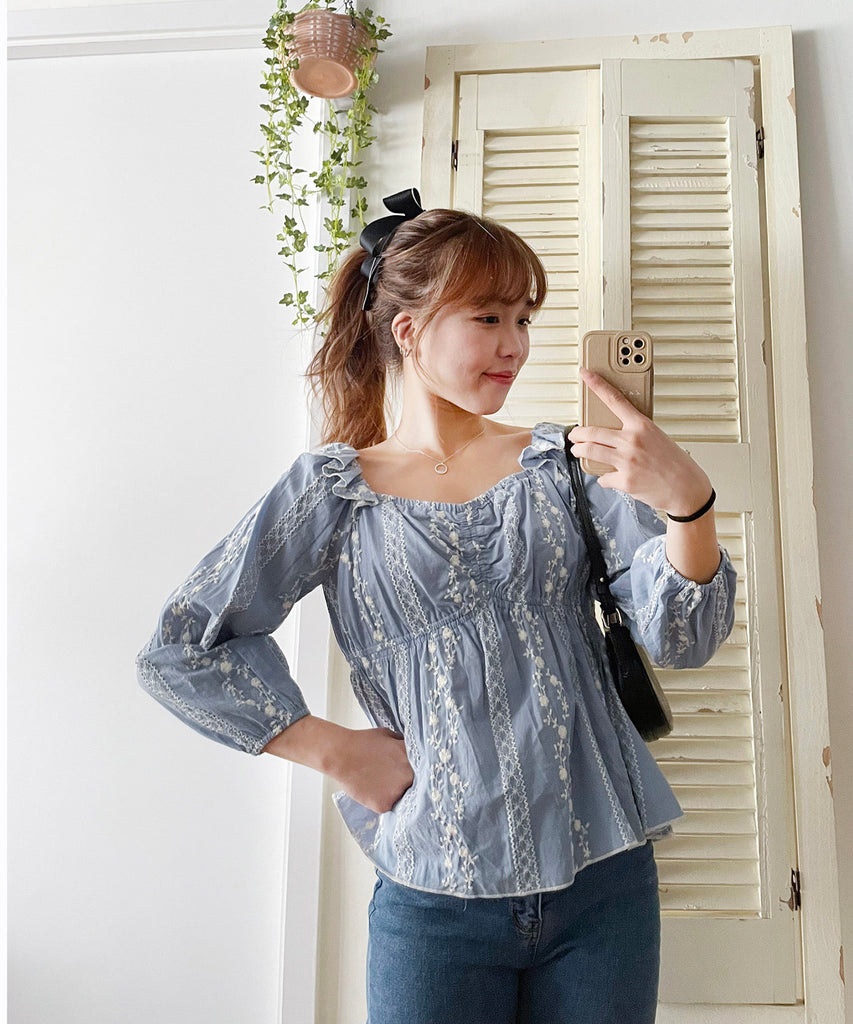 Ethnic 民族繡花修腰傘形上衣, Blouse/ BU8978 (不設訂貨款)