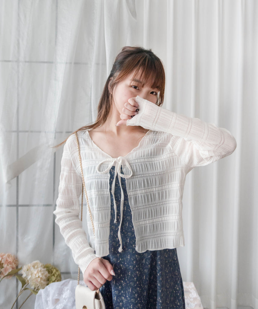 Hollow Pattern 幾何通花前蝴蝶上衣或外套, Top/ CD8120