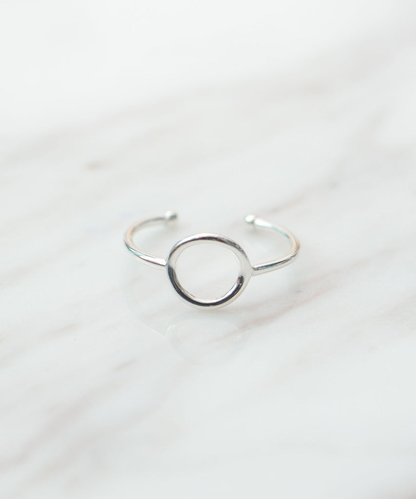 Silver Oval Geometric Ring (Free size) / RN8016