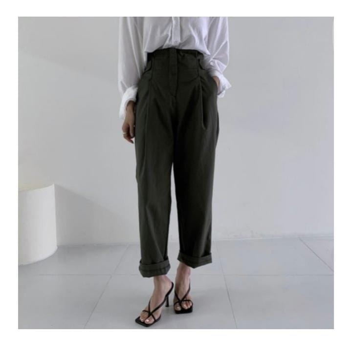 High Waist 設計感腰身高腰顯瘦闊鬆, Pants/ PT8354 (palevioletred soldout)