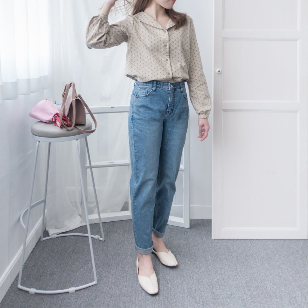 Garden, Blouse 小領口舒適棉清新印花上衣/ BU8628