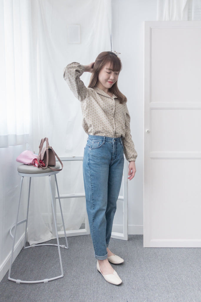 Garden, Blouse 小領口舒適棉清新印花上衣/ BU8628