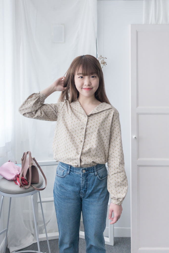 Garden, Blouse 小領口舒適棉清新印花上衣/ BU8628
