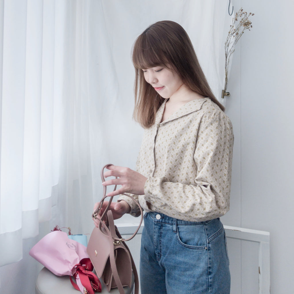 Garden, Blouse 小領口舒適棉清新印花上衣/ BU8628