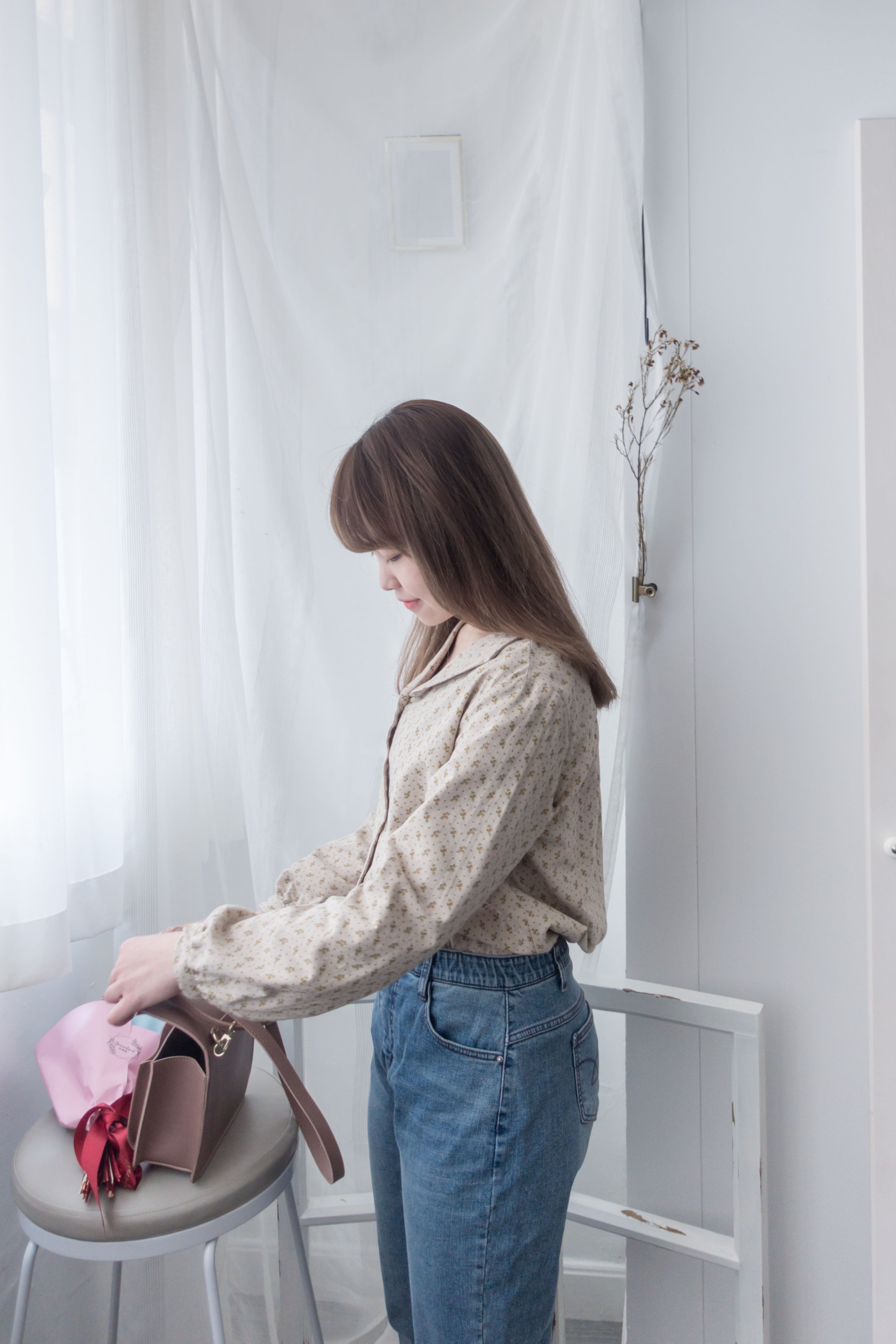 Garden, Blouse 小領口舒適棉清新印花上衣/ BU8628